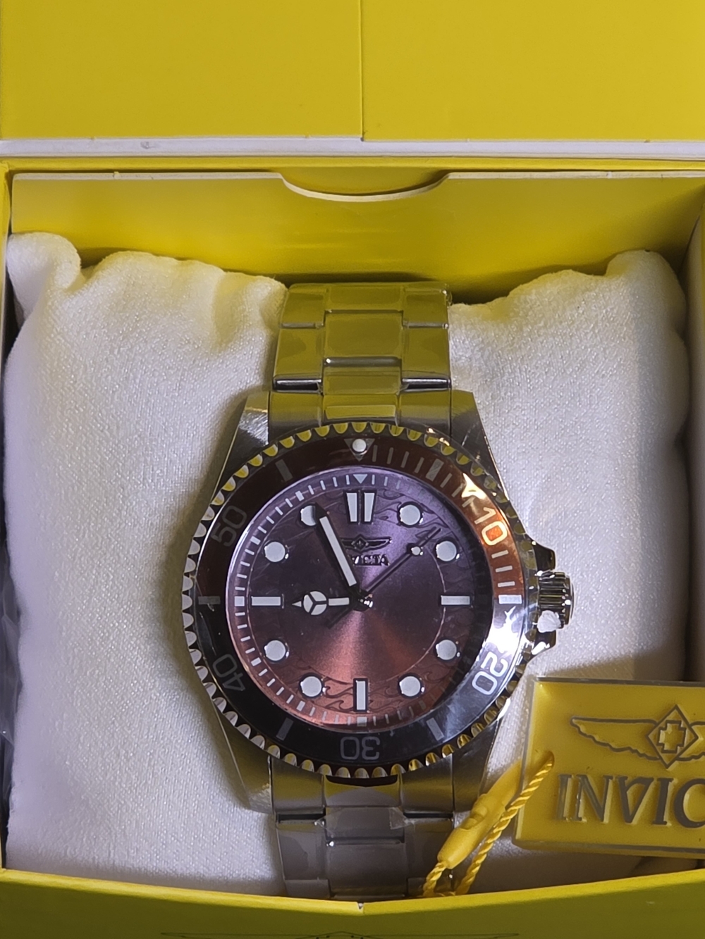 Invicta Pro Diver Kromatyk Men's Watch - 43mm Silver w/ Brown Gradient Dial